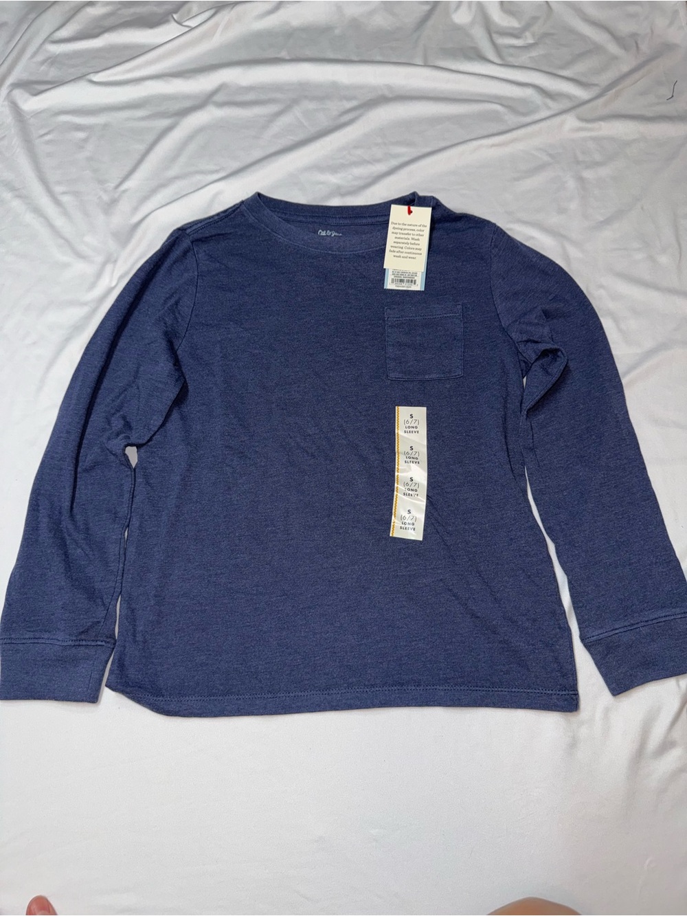 Cat & Jack Navy Long Sleeve Pocket Tee